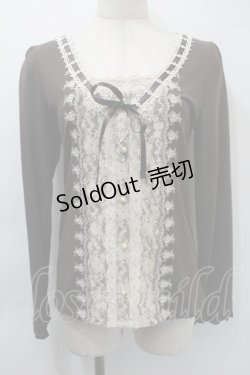 画像1: axes femme / はしごリボンレースプルオーバー  ブラウン S-25-11-03-020-AX-TO-HR-ZS