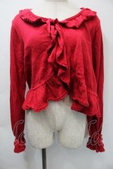 PINK HOUSE / フリルニットカーディガン  赤 S-25-11-03-022-LO-TO-AS-ZS