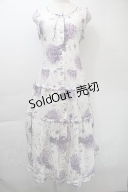 画像1: PINK HOUSE / ラベンダーブーケワンピース  白 S-25-11-03-024-LO-OP-SZ-ZS