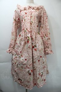 PINK HOUSE / オーナメントローズプリントミディワンピース  ピンク S-25-11-03-025-LO-OP-SZ-ZS