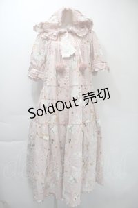 PINK HOUSE / クッキーラビッツプリントフード付きミディワンピース  ピンク S-25-11-03-026-LO-OP-AS-ZS