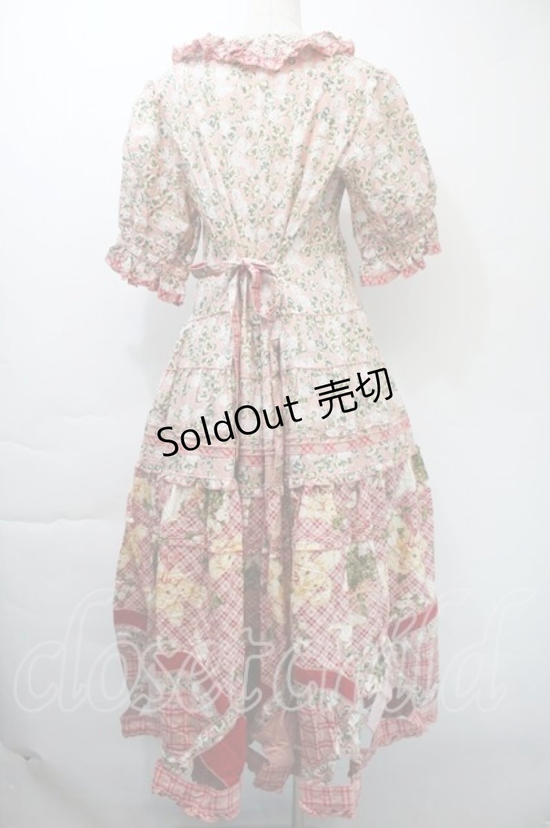 画像2: PINK HOUSE / White Cloverプリントパッチワークワンピース  ピンク S-25-11-03-028-LO-OP-AS-ZS (2)