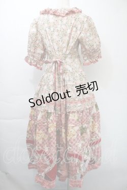 画像2: PINK HOUSE / White Cloverプリントパッチワークワンピース  ピンク S-25-11-03-028-LO-OP-AS-ZS