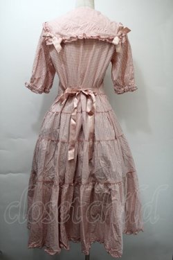 画像2: PINK HOUSE / セーラーカラーギンガムチェックミディワンピース  ピンク S-25-11-03-029-LO-OP-AS-ZS