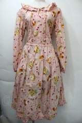 PINK HOUSE / ピンクハウスパーラープリントミディワンピース  ピンク S-25-11-03-030-LO-OP-SZ-ZS