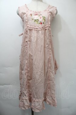 画像1: PINK HOUSE / ローズ刺繍タブリエ  ピンク S-25-11-03-032-LO-OP-SZ-ZS