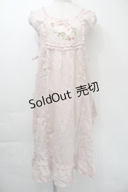 画像1: PINK HOUSE / ローズ刺繍タブリエ  ピンク S-25-11-03-032-LO-OP-SZ-ZS