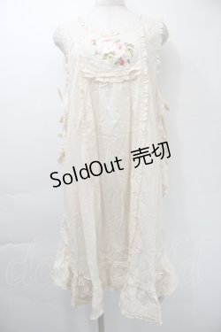 画像1: PINK HOUSE / ローズ刺繍タブリエ  オフ S-25-11-03-033-LO-OP-SZ-ZS