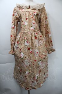 PINK HOUSE / オーナメントローズプリントミディワンピース  ベージュ S-25-11-03-034-LO-OP-SZ-ZS