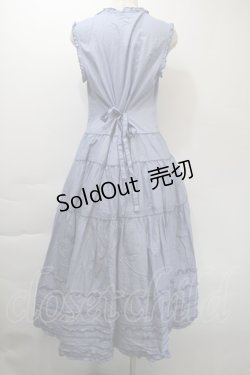 画像2: PINK HOUSE / ピコフリルロングノースリーブワンピース  ブルー S-25-11-03-037-LO-OP-AS-ZS