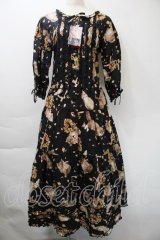 PINK HOUSE / フラッフィーキティーズプリントワンピース  黒 S-25-11-03-041-LO-OP-AS-ZS