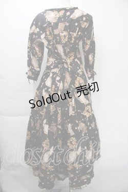 画像2: PINK HOUSE / フラッフィーキティーズプリントワンピース  黒 S-25-11-03-041-LO-OP-AS-ZS