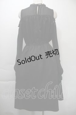 画像2: axes femme / バイカラーチャイナボタンンピース  黒ｘカーキ S-25-11-03-042-AX-OP-AS-ZS