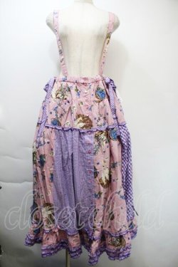 画像1: PINK HOUSE / ブルーベリーファームプリントパッチワークスカート  ラベンダー S-25-11-03-047-LO-SK-SZ-ZS