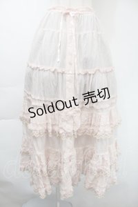 PINK HOUSE / ドイリーレース使いスカート  ピンク S-25-11-03-049-LO-SK-SZ-ZS