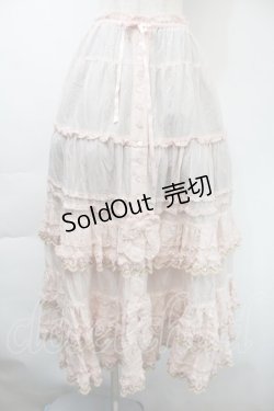 画像1: PINK HOUSE / ドイリーレース使いスカート  ピンク S-25-11-03-049-LO-SK-SZ-ZS
