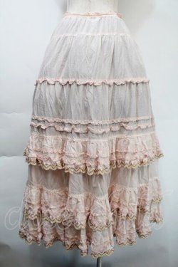 画像2: PINK HOUSE / ドイリーレース使いスカート  ピンク S-25-11-03-049-LO-SK-SZ-ZS