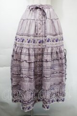 PINK HOUSE / ヴァイオレット刺繍スカート  ラベンダー S-25-11-03-050-LO-SK-AS-ZS