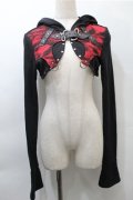 PUNK RAVE / フード付きボレロ S 黒ｘ S-25-11-05-001-PU-JA-HR-ZS