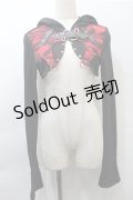 PUNK RAVE / フード付きボレロ S 黒ｘ S-25-11-05-001-PU-JA-HR-ZS