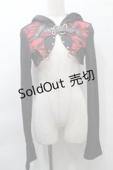 PUNK RAVE / フード付きボレロ S 黒ｘ S-25-11-05-001-PU-JA-HR-ZS