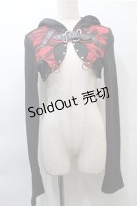 PUNK RAVE / フード付きボレロ S 黒ｘ S-25-11-05-001-PU-JA-HR-ZS