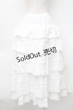 画像2: PINK HOUSE / ローンフリルティアードスカート  白 S-25-11-05-038-LO-SK-AS-ZS