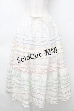 画像1: PINK HOUSE / カラフルステッチスカート  オフ S-25-11-05-039-LO-SK-AS-ZS