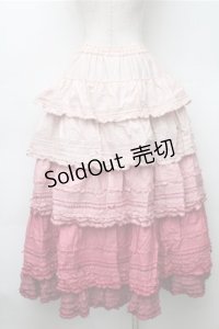 PINK HOUSE / グラデーションティアードスカート  ピンク S-25-11-05-044-LO-SK-AS-ZS