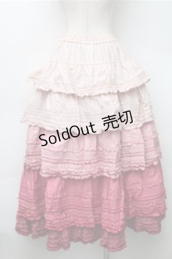 画像1: PINK HOUSE / グラデーションティアードスカート  ピンク S-25-11-05-044-LO-SK-AS-ZS