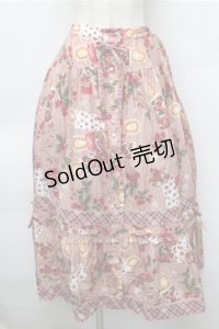 PINK HOUSE / スカーレットキャンドルプリントスカート  ピンク S-25-11-05-045-LO-SK-AS-ZS