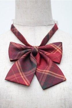 画像3: 海月社 / リボン付きチェックスカート  赤 S-25-11-05-047-LO-SK-HR-ZS