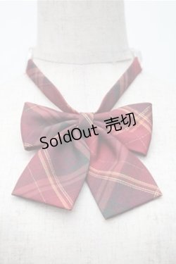 画像3: 海月社 / リボン付きチェックスカート  赤 S-25-11-05-047-LO-SK-HR-ZS