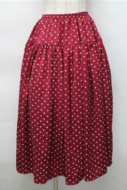画像1: PINK HOUSE / ドットスカート  ワイン S-25-11-05-048-LO-SK-SZ-ZS