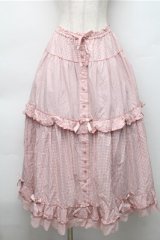 PINK HOUSE / ×misako aoki ギンガムチェックスカート  ピンク S-25-11-05-049-LO-SK-SZ-ZS