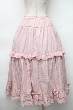 画像2: PINK HOUSE / ×misako aoki ギンガムチェックスカート  ピンク S-25-11-05-049-LO-SK-SZ-ZS
