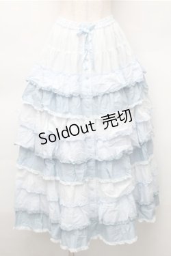 画像1: PINK HOUSE / グラデーションティアードスカート  ブルー S-25-11-05-052-LO-SK-AS-ZS
