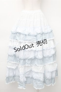 画像2: PINK HOUSE / グラデーションティアードスカート  ブルー S-25-11-05-052-LO-SK-AS-ZS