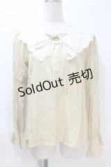 axes femme / ビッグ襟ブラウス  イエロー S-25-11-05-005-AX-BL-HR-ZS