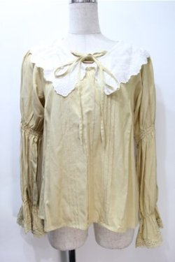 画像1: axes femme / ビッグ襟ブラウス  イエロー S-25-11-05-005-AX-BL-HR-ZS