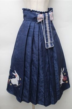 画像1: Cute.Q / 和風うさぎスカート S 紺 S-25-11-05-053-EL-OP-HR-ZS
