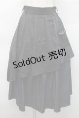 axes femme / アシメティアードロングスカート  黒 S-25-11-05-057-AX-SK-HR-ZS