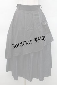 axes femme / アシメティアードロングスカート  黒 S-25-11-05-057-AX-SK-HR-ZS