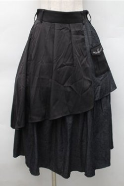 画像1: axes femme / アシメティアードロングスカート  黒 S-25-11-05-057-AX-SK-HR-ZS