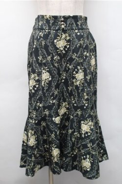 画像1: axes femme POETIQUE / フラワープリントスカート  グリーン S-25-11-05-058-AX-SK-HR-ZS