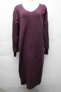 axes femme / ボタンデザインニットワンピース  紫 S-25-11-05-060-AX-OP-HR-ZS