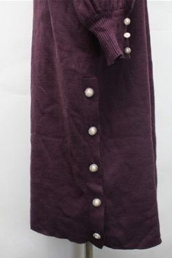 画像3: axes femme / ボタンデザインニットワンピース  紫 S-25-11-05-060-AX-OP-HR-ZS