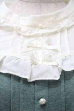 画像3: axes femme / リボン付フリルプルオーバー  オフｘグリーン S-25-11-05-006-AX-TO-HR-ZS