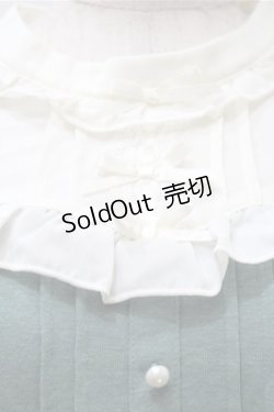 画像3: axes femme / リボン付フリルプルオーバー  オフｘグリーン S-25-11-05-006-AX-TO-HR-ZS