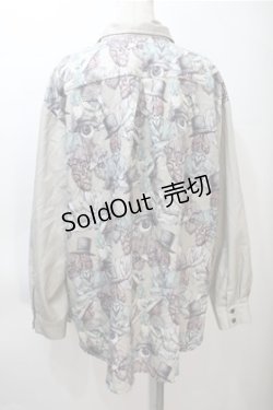 画像2: DXMOUVE / 臓器の観客柄 切替長袖シャツ  カーキ S-25-11-05-007-PU-BL-HR-ZS